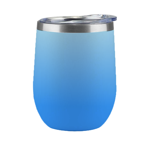 12oz CASE (21 UNITS) Stemless Wine Glass Tumbler with Lid Stainless Steel Double Wall Vacuum Insulated Travel Cup