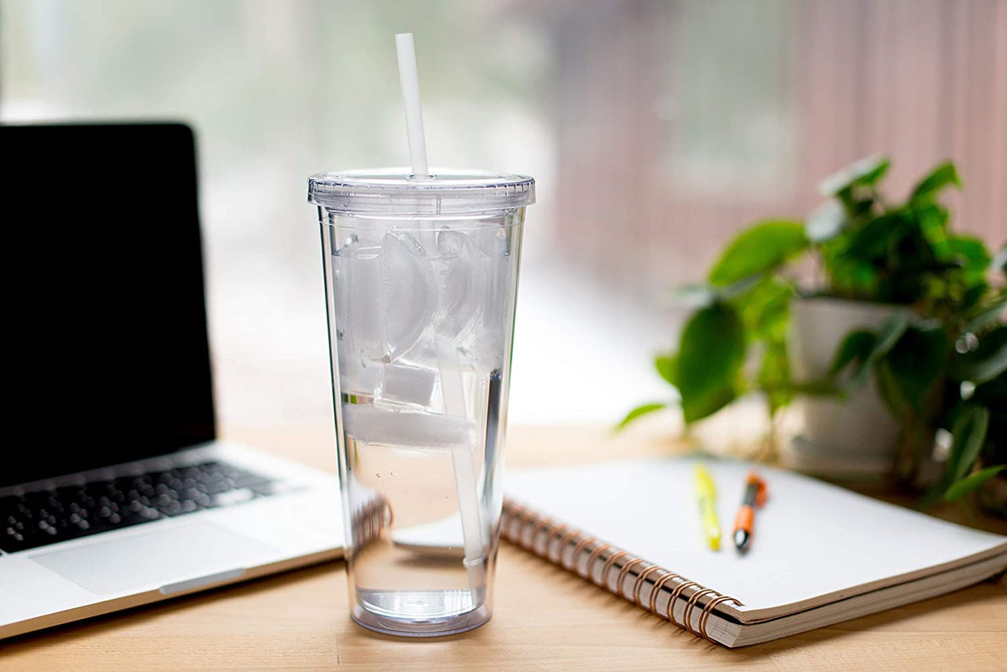 22oz Case (25 Units) Double Wall Acrylic Blanks Classic Tumblers With Straw