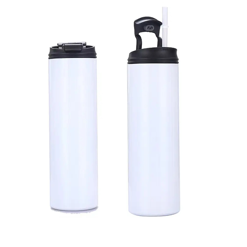 20oz Case of (25 Units)sublimation Straight Skinny Tumbler with The Lid Has Two Functions Drink Directly and By Straw