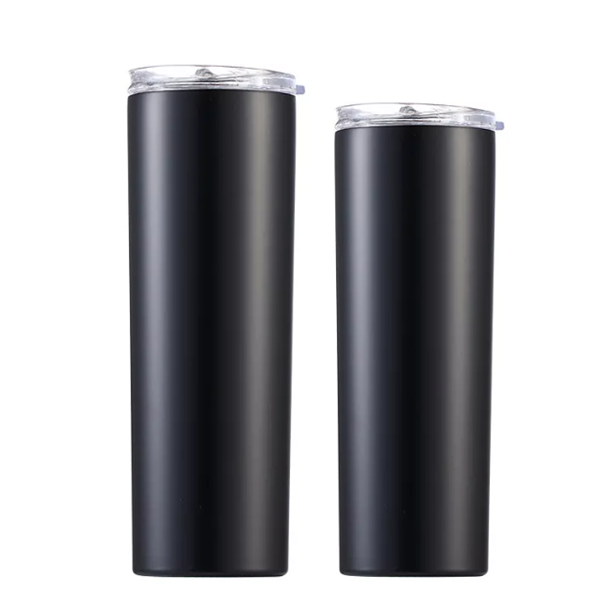 20oz/30oz Case (25 Units) Skinny Strainght Tumbler Cheap Tumblers In Bulk / Black