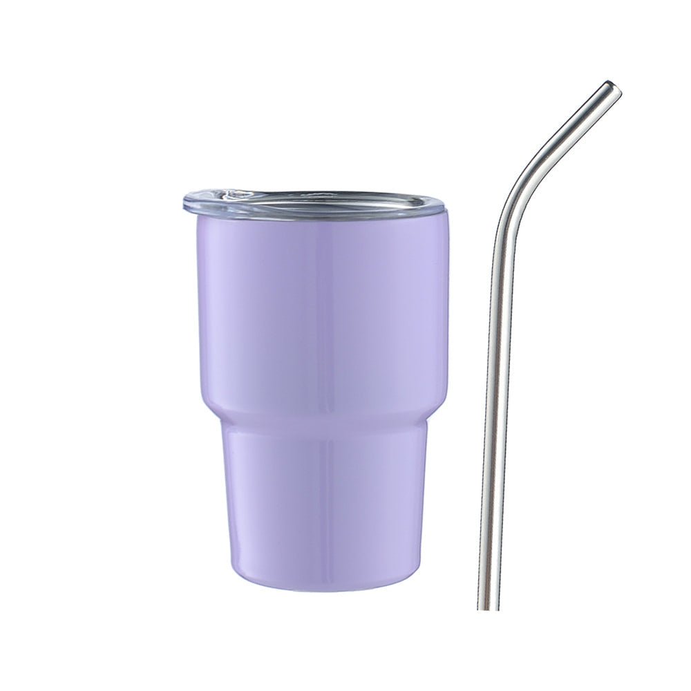 2 oz Case (18/50 Units) Sublimation Mini Car Cup Color Curved Double Wall Insulation with Straw