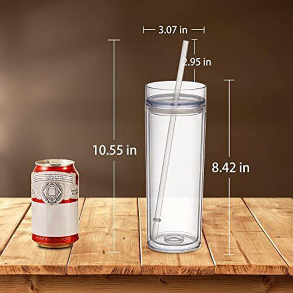 30Pack 16oz Double Wall Acrylic Classic Insulated Skinny Tumblers