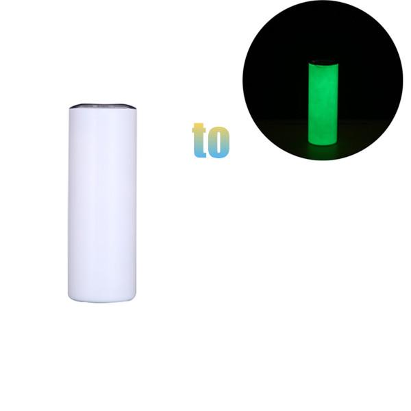 20oz CASE (25 UNITS) Glow In Dark Sublimation Skinny Strainght Insulated Tumbler Blanks Halloween Sublimation Tumbler