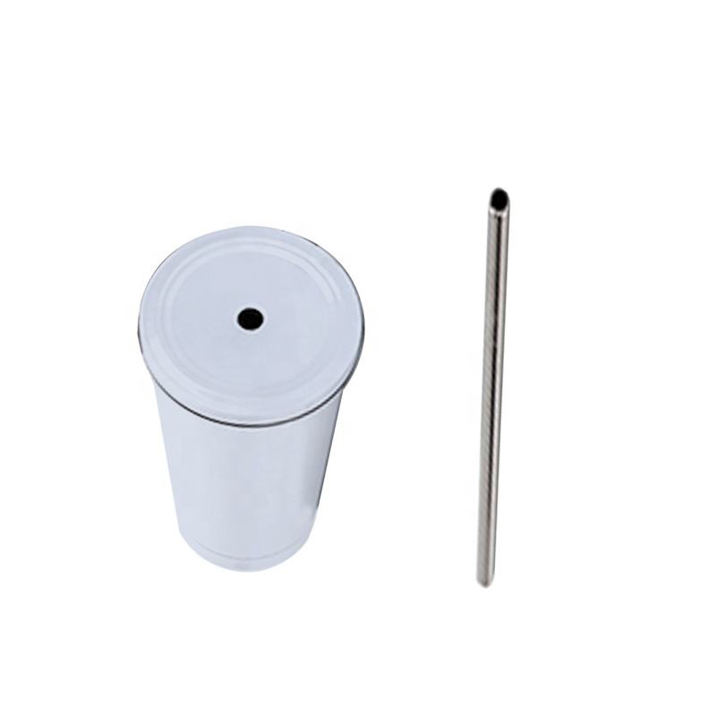17oz CASE (1/25 UNITS) Sublimation Stainless Steel Insulated double wall Vacuum Coffee Mug Smoothie Tumbler With Straw