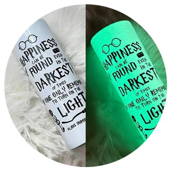 20oz CASE (25 UNITS) Glow In Dark Sublimation Skinny Strainght Insulated Tumbler Blanks Halloween Sublimation Tumbler