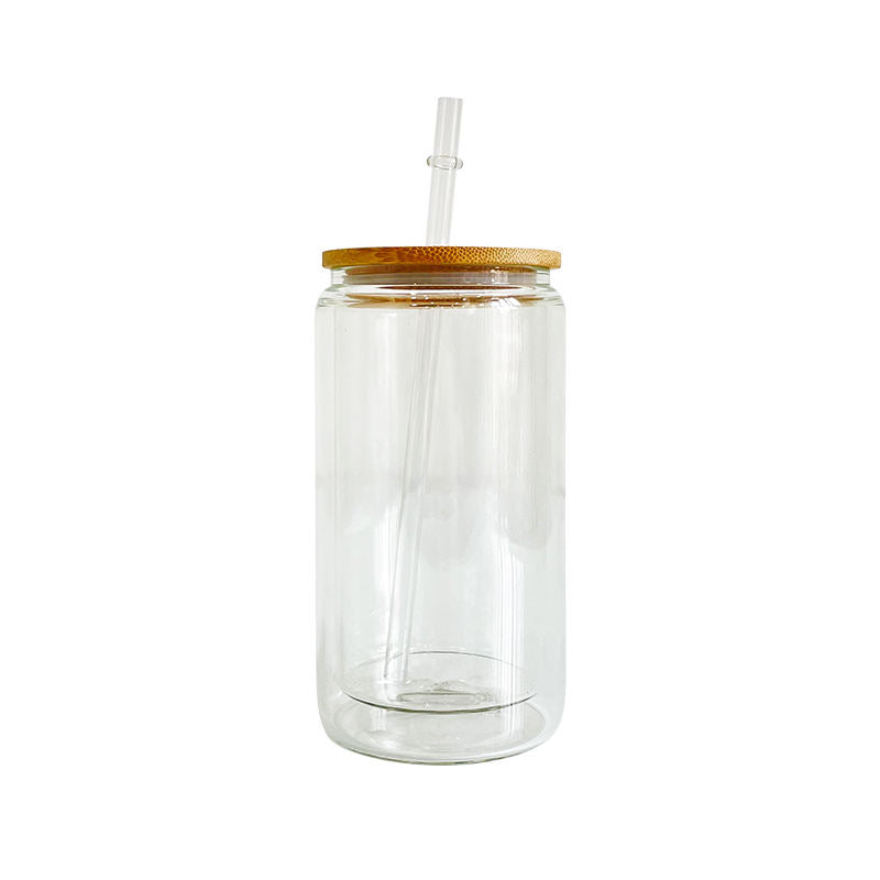 16oz Case(25 Untis) Double Wall Glass Cup Blank Sublimation Can