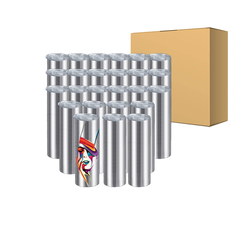 20oz (10unit) Skinny Silver Sublimation Tumblers Blanks Tumbler Cups