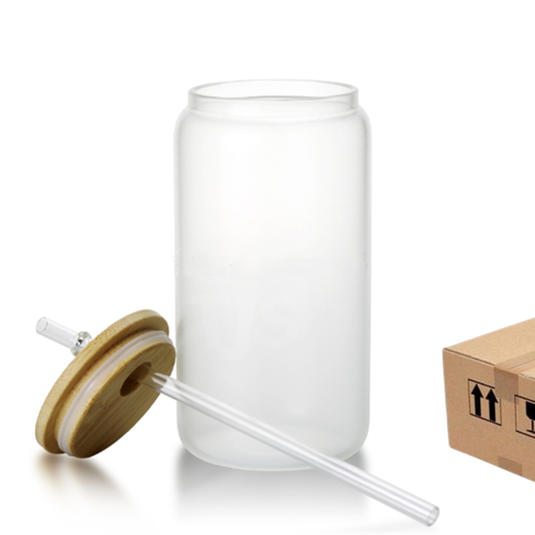 16Oz Case Of 16 Mason Glow In Dark Sublimation Matte Beer Glass Can Tumbler With Bamboo Lid