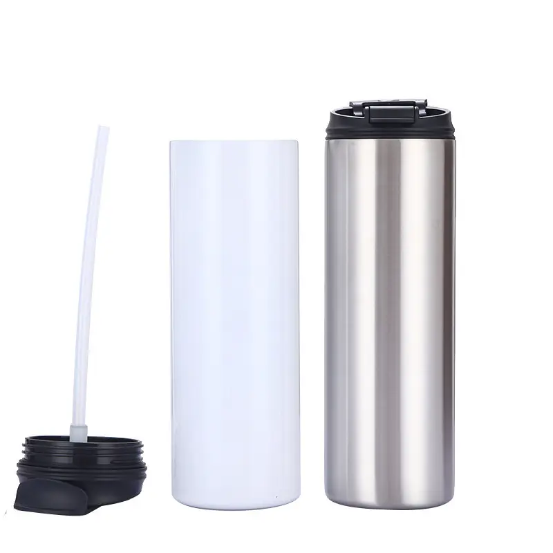 20oz Case of (25 Units）sublimation Straight  Skinny Tumbler with The Lid Has Two Functions Drink Directly and By Straw