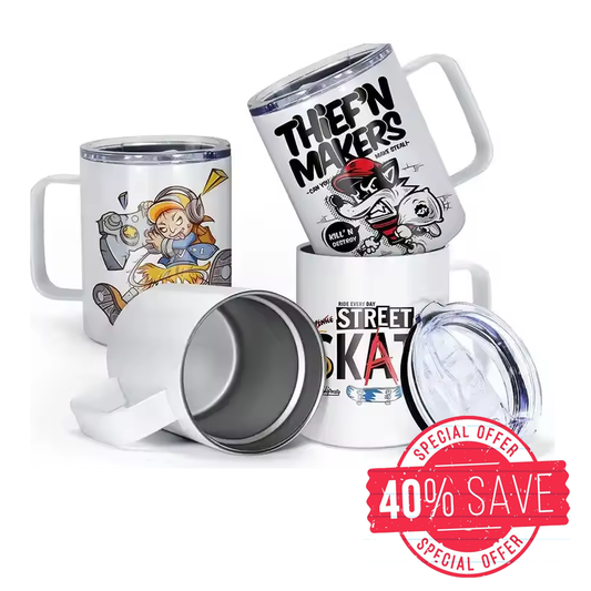 12oz Case (2/25 Units) Cute Coffee Mug Sublimation Tumbler