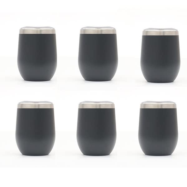 12oz CASE (21 UNITS) Stemless Wine Glass Tumbler with Lid Stainless Steel Double Wall Vacuum Insulated Travel Cup